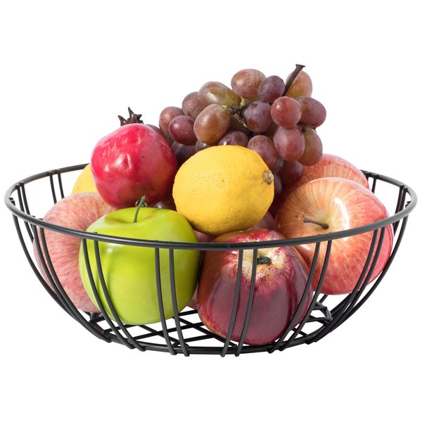 Basicwise Black Wire Iron Basket Fruit Bowl QI003810